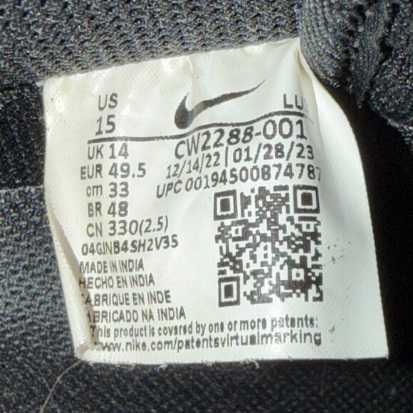 Nike Air Force 1 '07 - Black Men's Size 15 - Picture 8 of 8